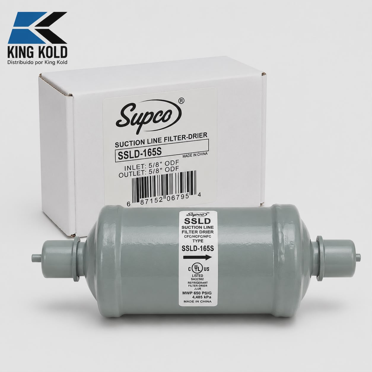 Filtro Deshidratador de Succión Supco SSLD-165S 5/8" ODF HVAC