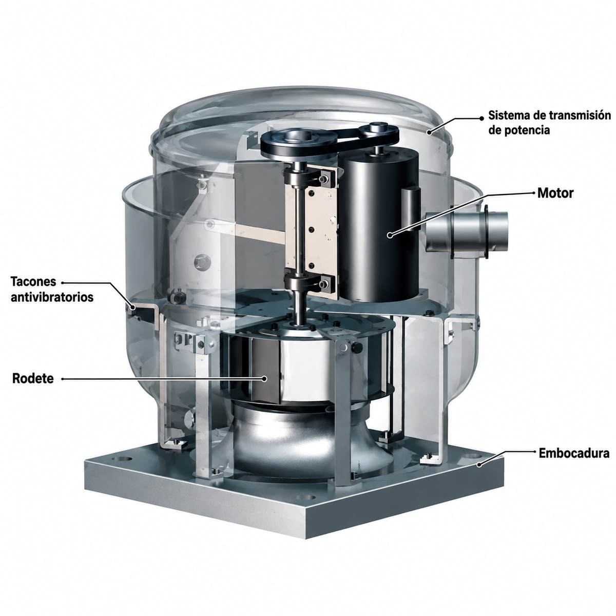 VENT-809 – Extractor Centrífugo S&P CRVLT-14, 1/4 HP con Transmisión y Motor