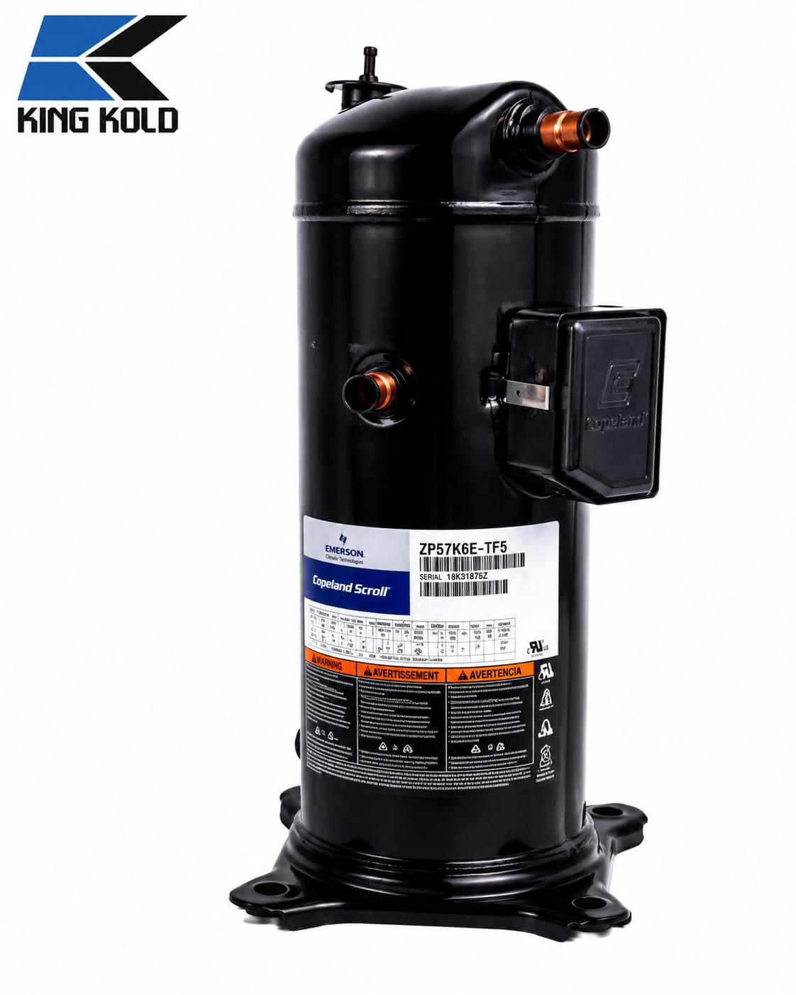 Compresor Scroll Copeland ZP57K6E-TF5 R410A 208-230V Trifásico